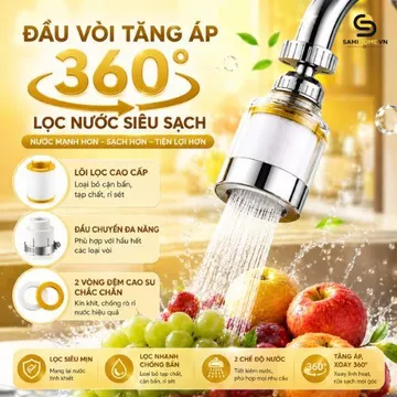 Bộ Lọc Nước Tại Vòi, Đầu Vòi Lọc Nước Tại Vòi Đa Năng Lõi Lọc Cao Cấp An Toàn Sức Khỏe Samihome