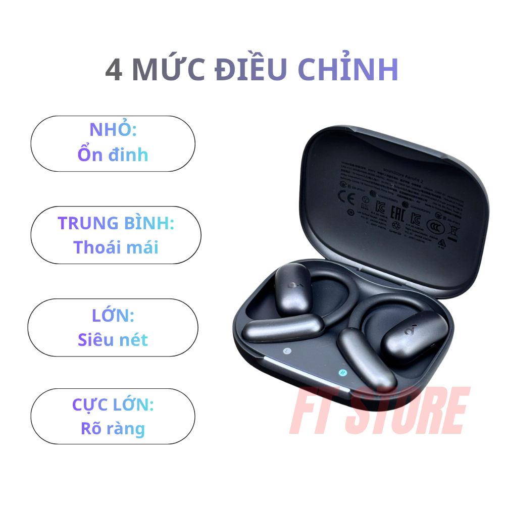 Tai nghe thể thao Bluetooth Open-ear Anker Soundcore AeroFit 2 A3874, âm thanh BassTurbo, IP55 | BigBuy360 - bigbuy360.vn