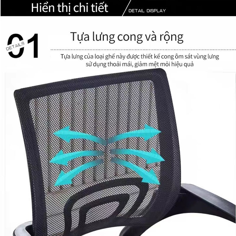 Ghế văn phòng công thái học NOVA, ghế lưới cao cấp, đệm dày êm ái, xoay 360°, chân chắc chắn | BigBuy360 - bigbuy360.vn