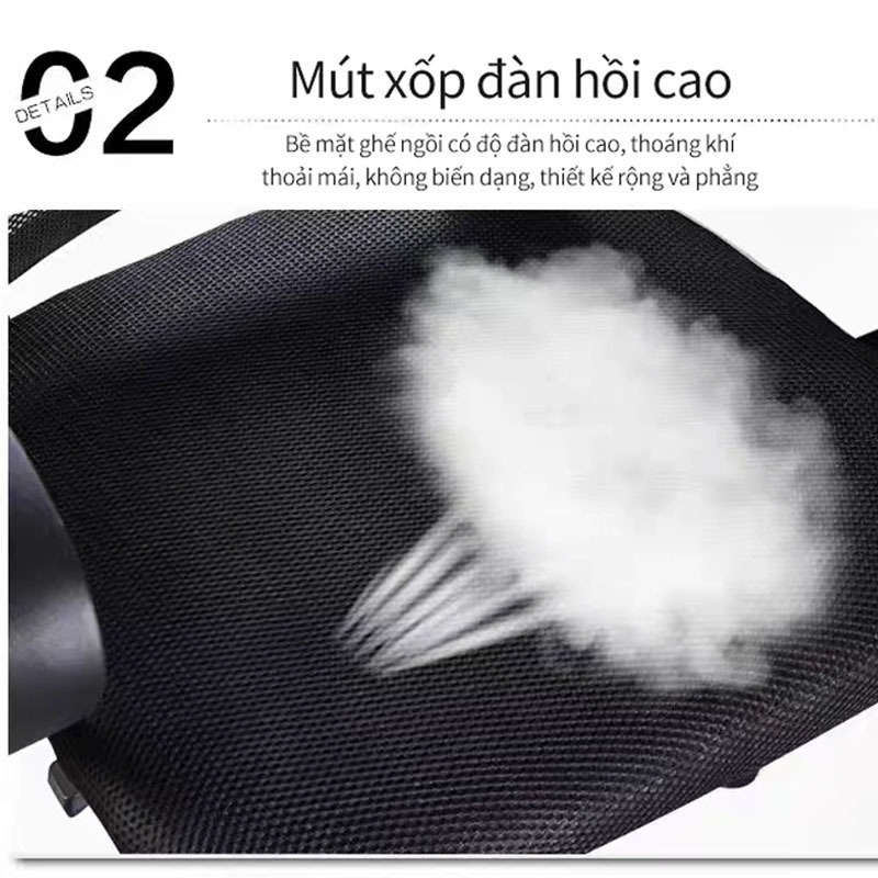 Ghế văn phòng công thái học NOVA, ghế lưới cao cấp, đệm dày êm ái, xoay 360°, chân chắc chắn | BigBuy360 - bigbuy360.vn