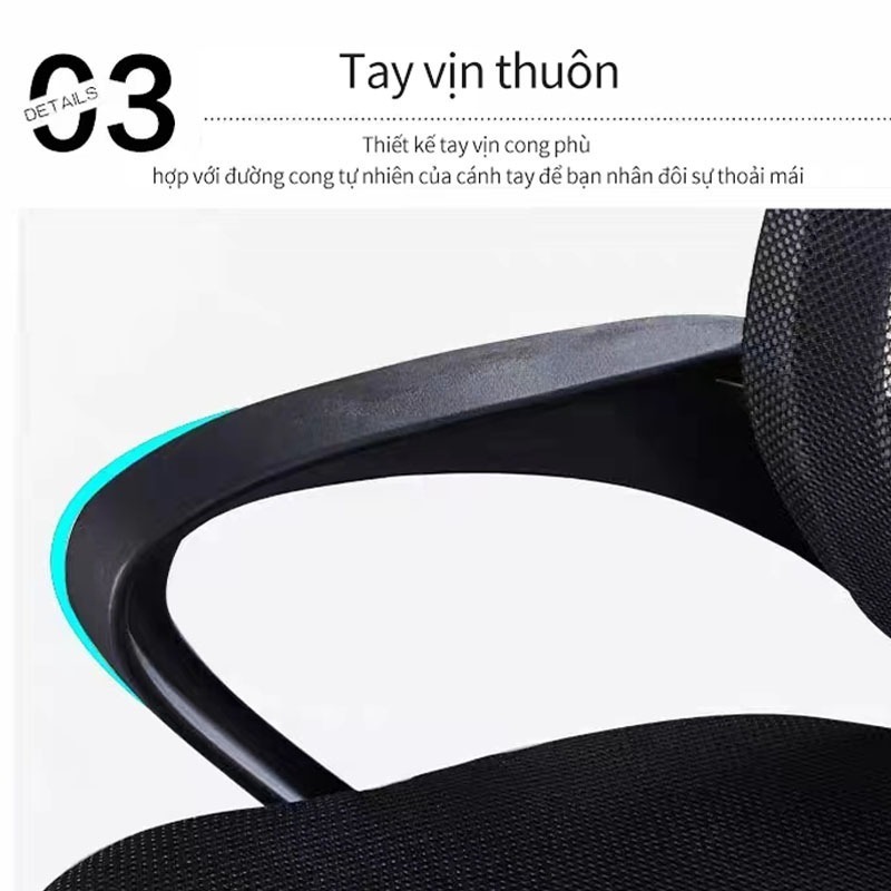 Ghế văn phòng công thái học NOVA, ghế lưới cao cấp, đệm dày êm ái, xoay 360°, chân chắc chắn | BigBuy360 - bigbuy360.vn