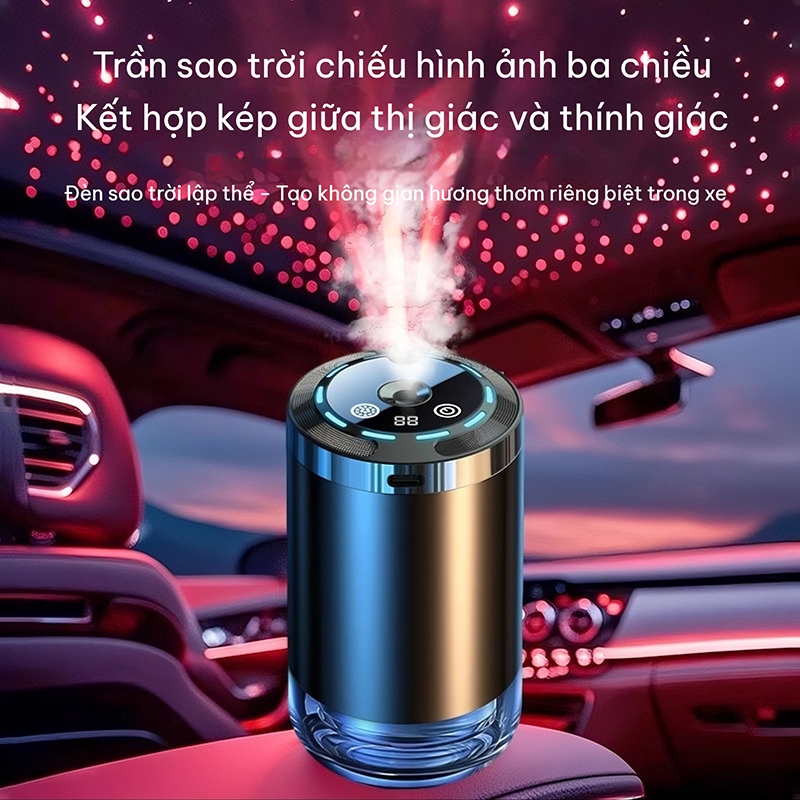 Máy xông tinh dầu ô tô thông minh - 5 chế độ hương, LED 7 màu, an toàn mẹ bầu & trẻ,tặng kèm nước hoa | BigBuy360 - bigbuy360.vn