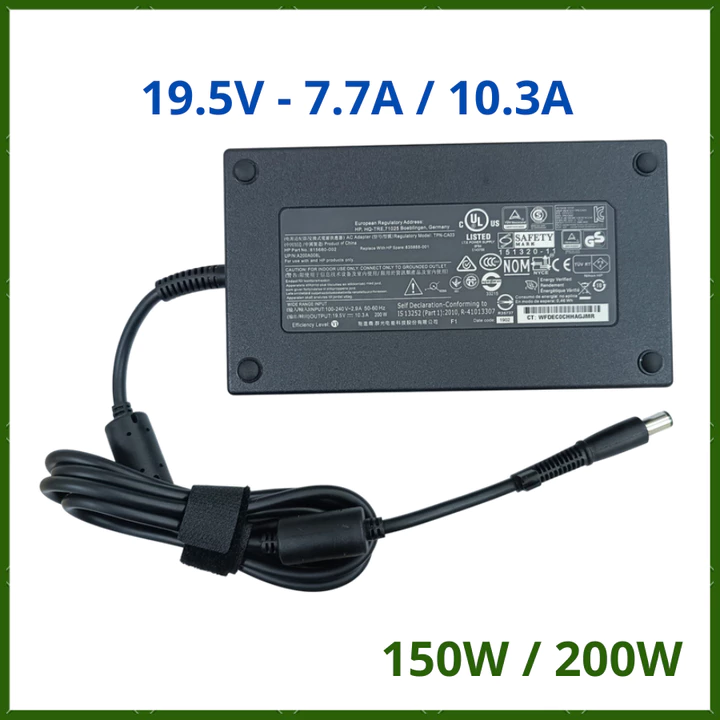 Sạc Laptop HP 19.5V - 7.7A / 10.3A 150W 200W cho Hp Victus Pavilion Omen Zbook Studio Elitebook - Adapter Hp New