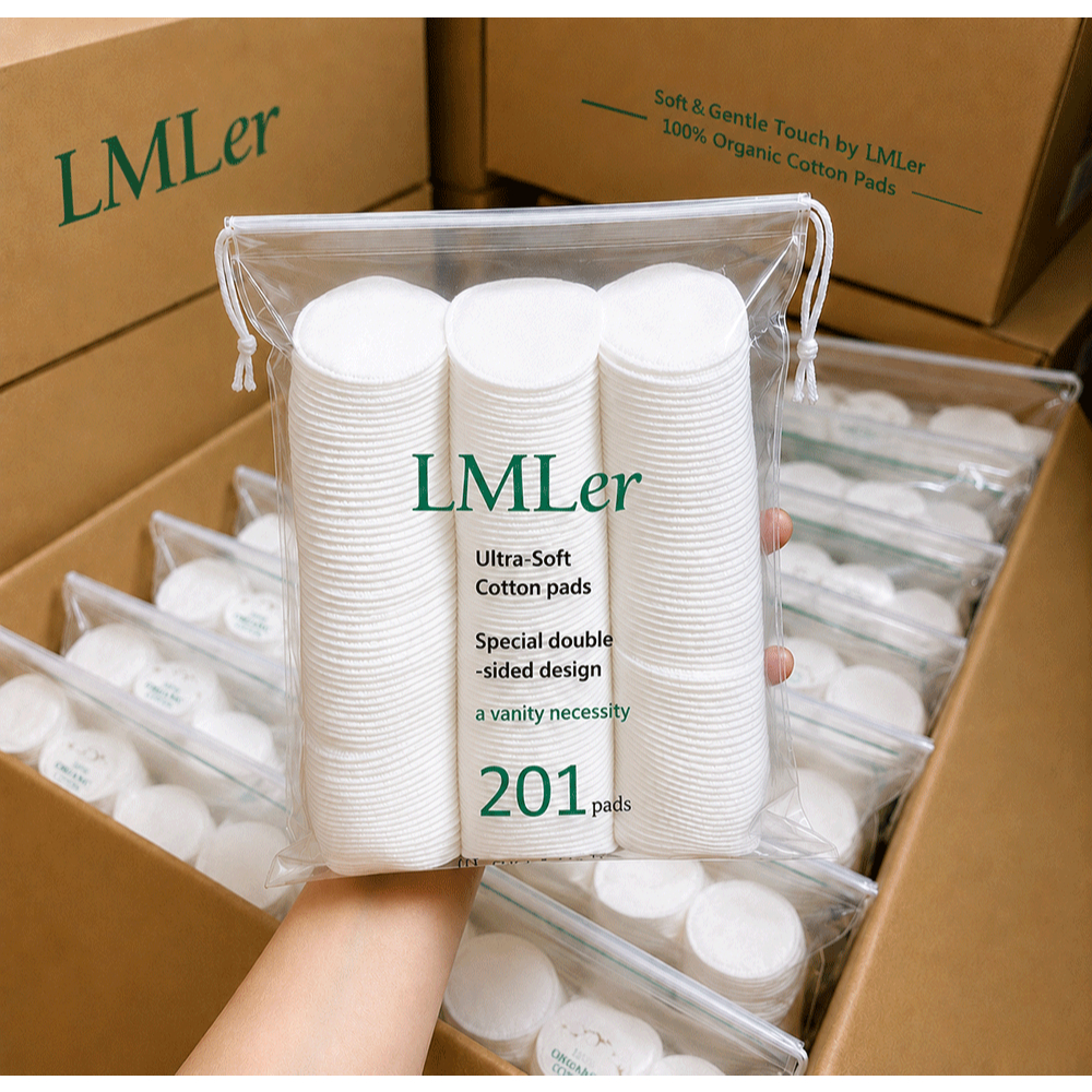 [Chính hãng] Bông tẩy trang LMLer 201 miếng cotton tư nhiên dày dặn mềm mịn P0642