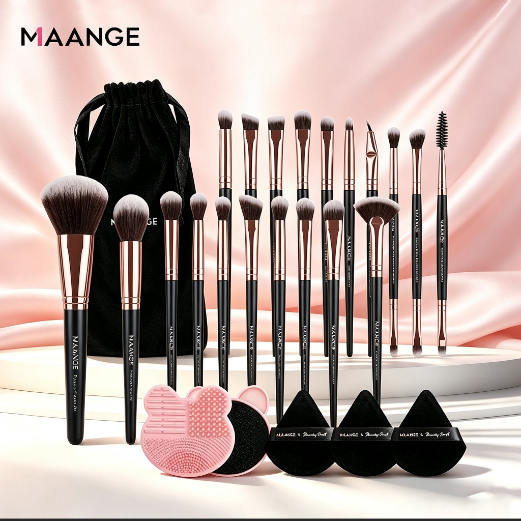 Bộ cọ trang điểm 20 món MAANGE chuyên nghiệp đa năng, cọ má hồng/kẻ mắt/kem nền mềm mại cao cấp 5748