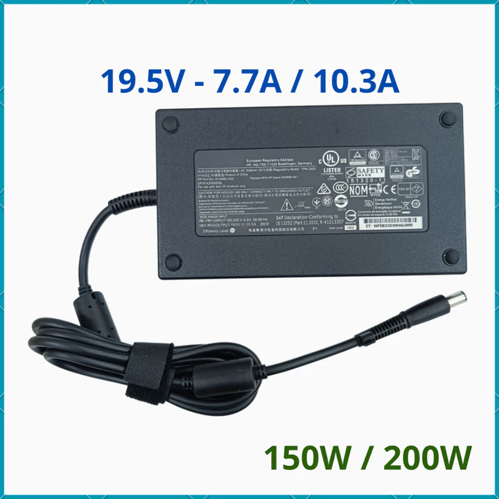 Sạc Laptop HP 19.5V - 7.7A / 10.3A 150W 200W cho Hp Victus Pavilion Omen Zbook Studio Elitebook - Adapter Hp New