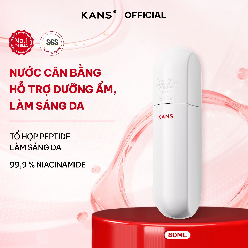 KANS Toner Nước Cân Bằng Cấp Ẩm, Cân bằng da Làm Sáng Da 99,9% Niacinamide 80ml/50ml/20ml