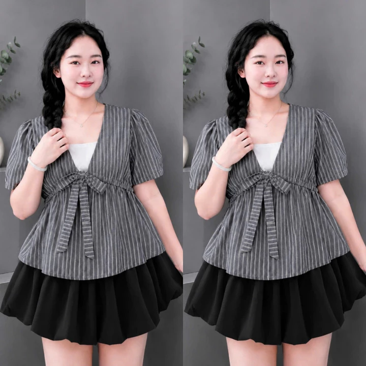 Tổng Hợp Áo Babydoll Bigsize Nữ Dáng Peplum Vạt Xòe Ngắn Dễ Thương Cho Nàng Chubby 55-92kg – 5