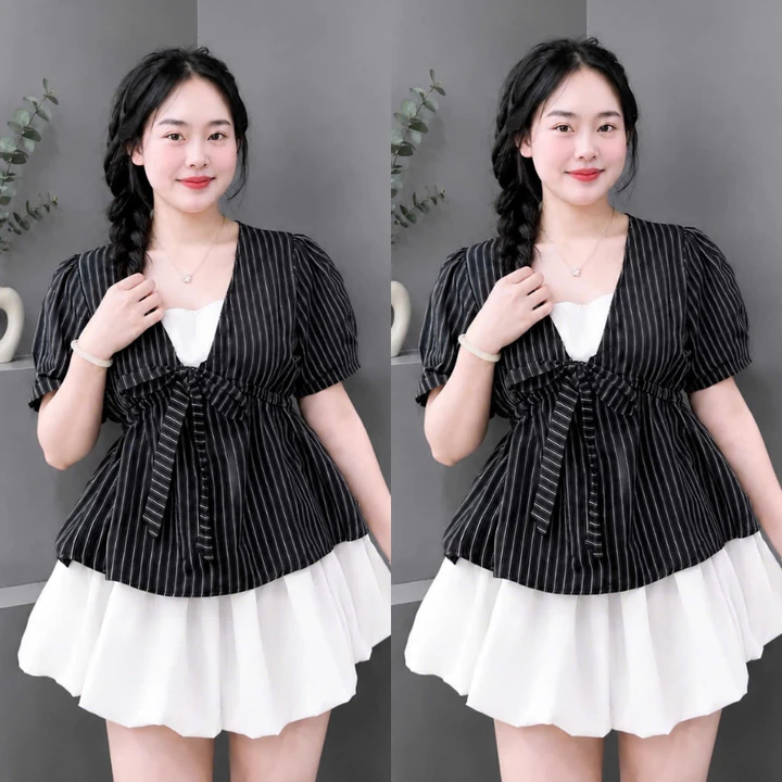 Tổng Hợp Áo Babydoll Bigsize Nữ Dáng Peplum Vạt Xòe Ngắn Dễ Thương Cho Nàng Chubby 55-92kg – 4