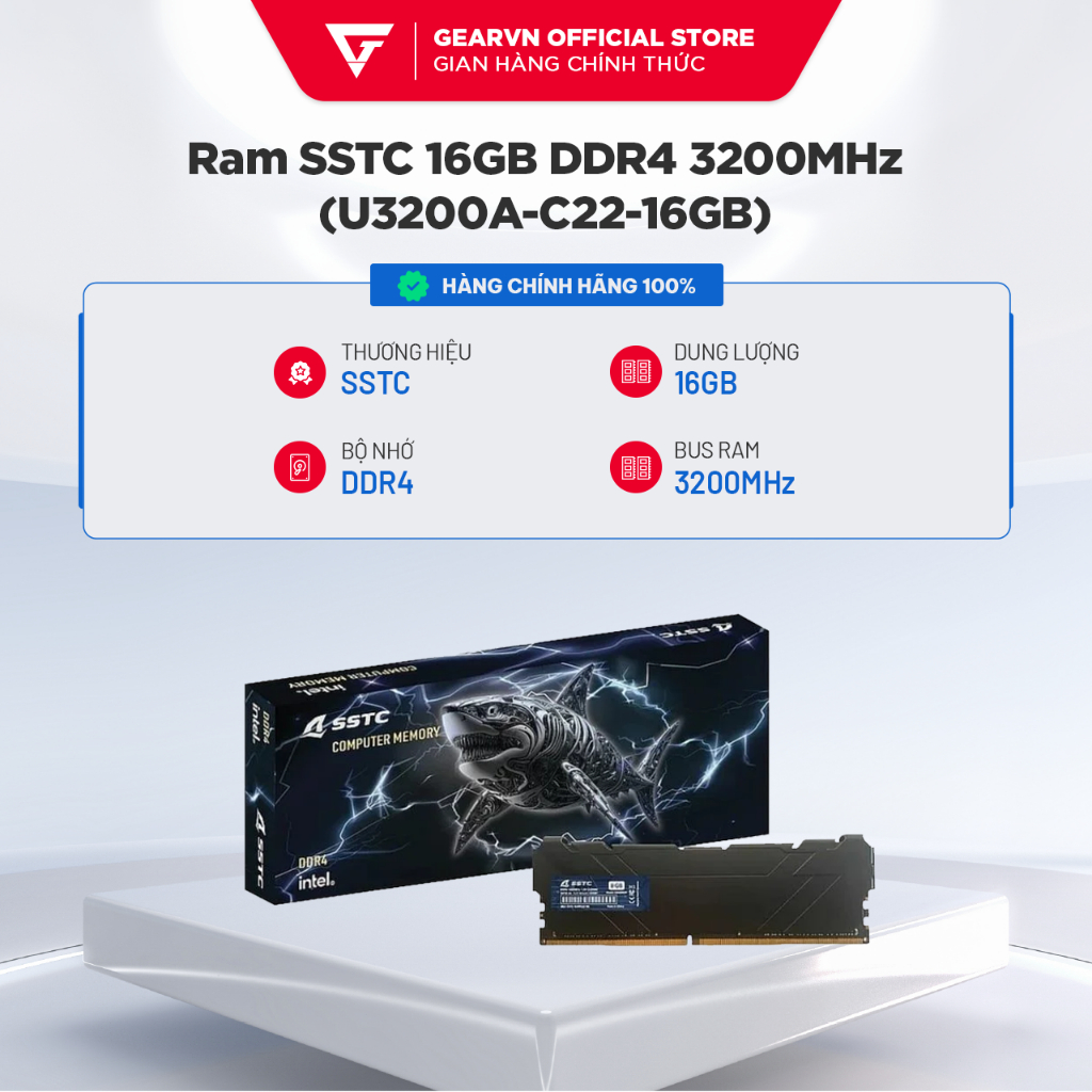Ram SSTC 16GB / 8GB DDR4 3200MHz (U3200A-C22-16GB / 8GB) BH 36 Tháng | BigBuy360 - bigbuy360.vn