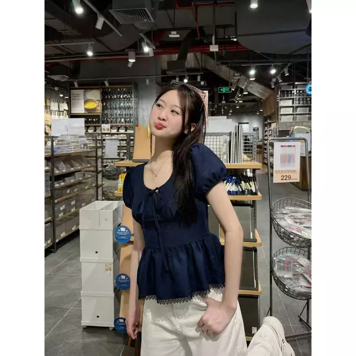 Tổng Hợp Áo Babydoll Bigsize Nữ Dáng Peplum Vạt Xòe Ngắn Dễ Thương Cho Nàng Chubby 55-92kg – 7