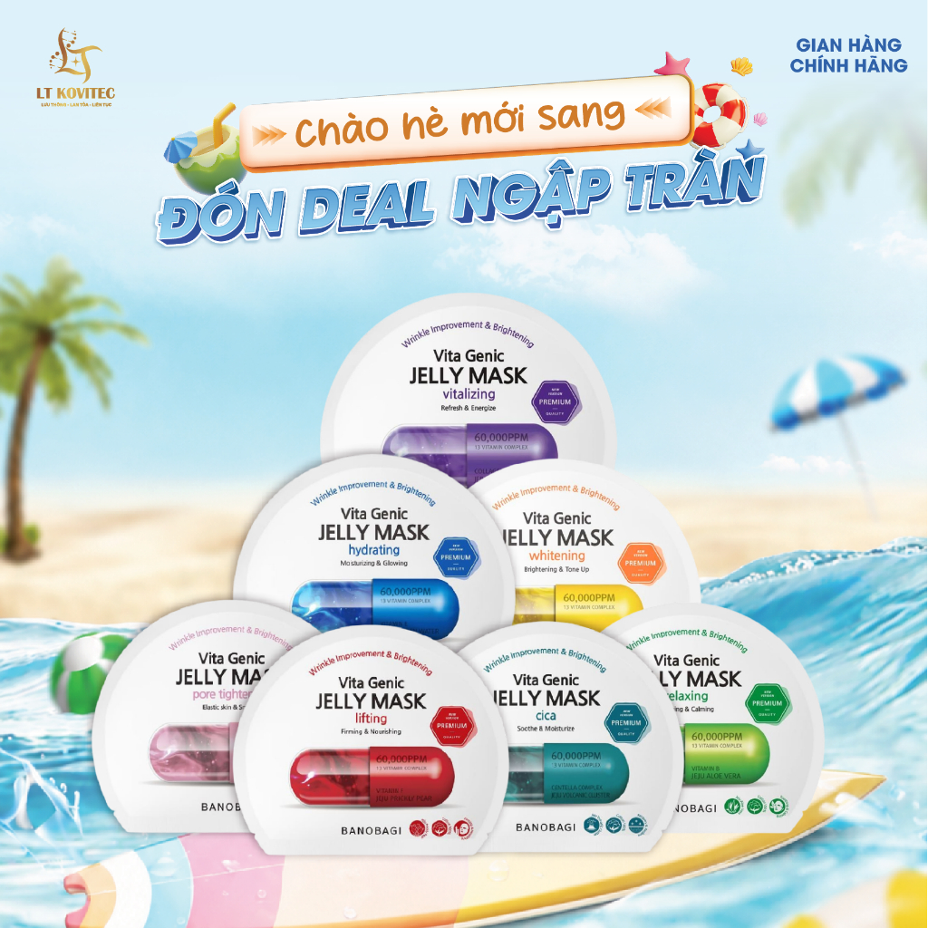 Mặt Nạ BANOBAGI PREMIUM Vita Genic Jelly Mask giúp trắng da, mờ thâm, thu nhỏ lỗ chân lông 30ml