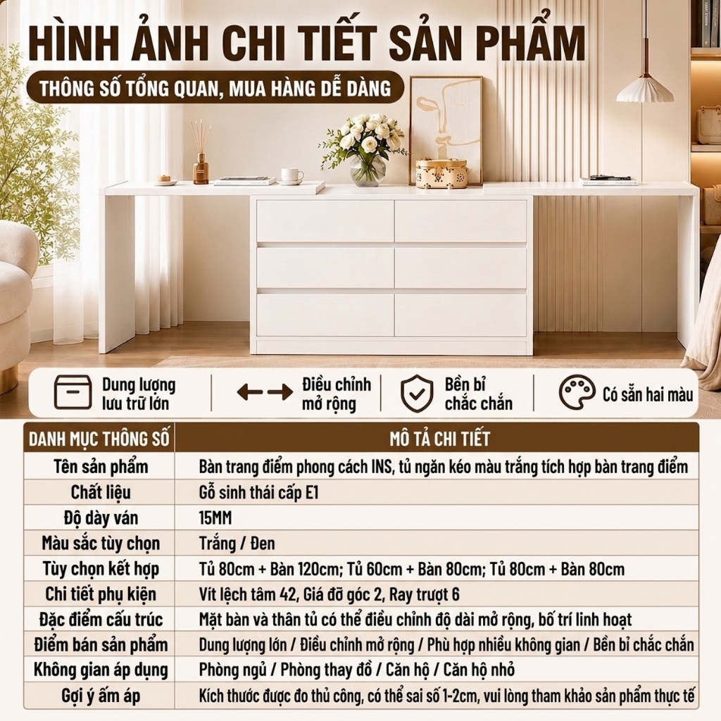 MY Bàn làm việc bàn trang điểm Bàn Phấn thông minh kết hợp tủ ngăn kéo đa năng để đồ tủlưu trữ - ảnh 2