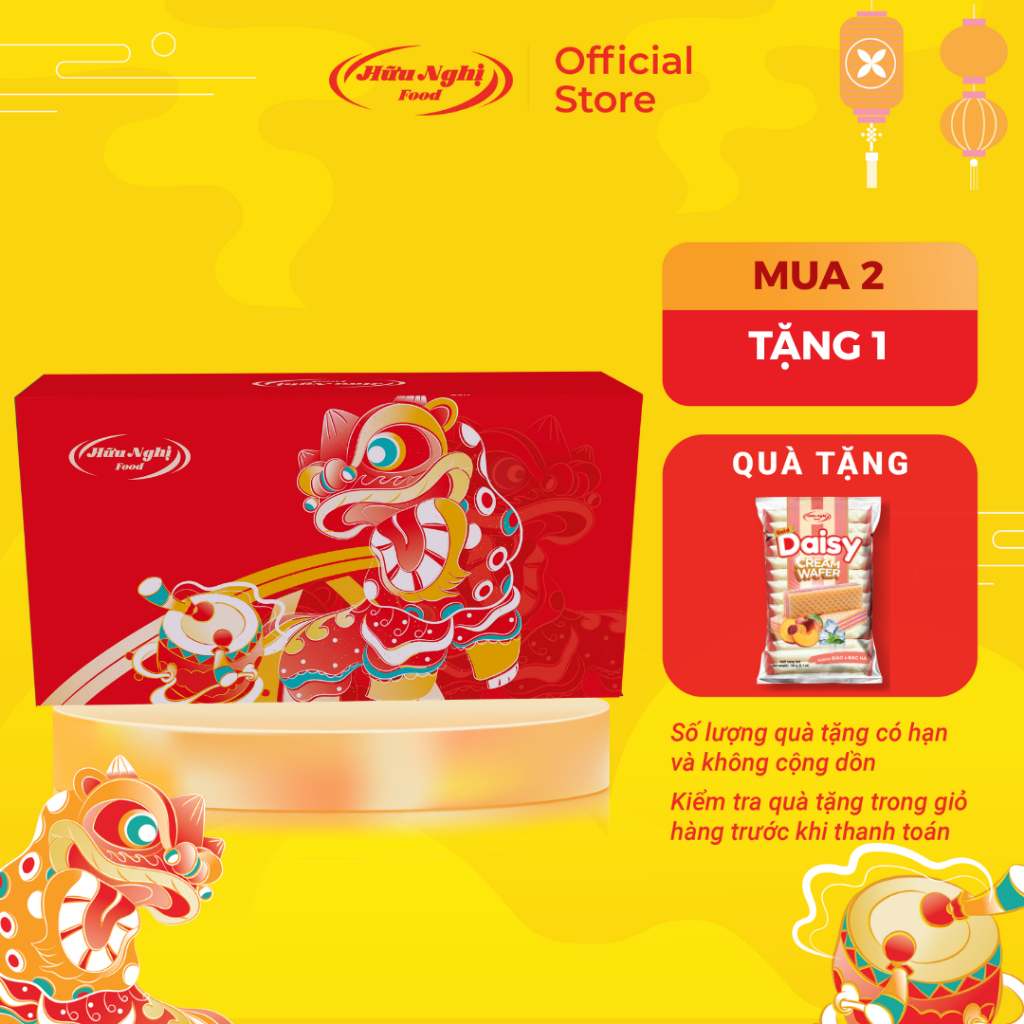 Hộp Bánh Trung Thu Hữu Nghị Truyền Thống 2 bánh nướng