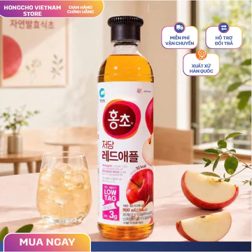 LOW SUGAR- GIẢM ĐƯỜNG 900ml TÁO ĐỎ MẬT Giấm Uống TÁO ĐỎ MẬT Daesang HongCho O’food Hàn Quốc