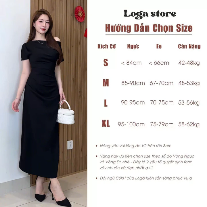 Váy body trễ vai dáng dài ôm body, đầm body dự sự kiện sang chảnh che khuyết điểm Logastore_L0195