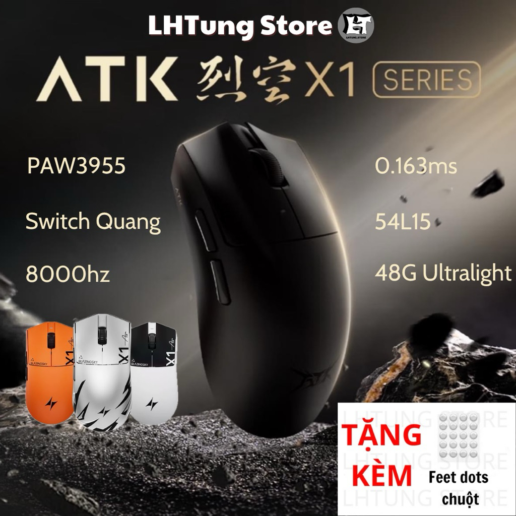 [SẴN GIAO] Chuột không dây ATK Blazing Sky X1 Ultra | X1 Promax | X1 Pro | X1 SE | PAW3950 | 8K (Tặng kèm dongle 8K)