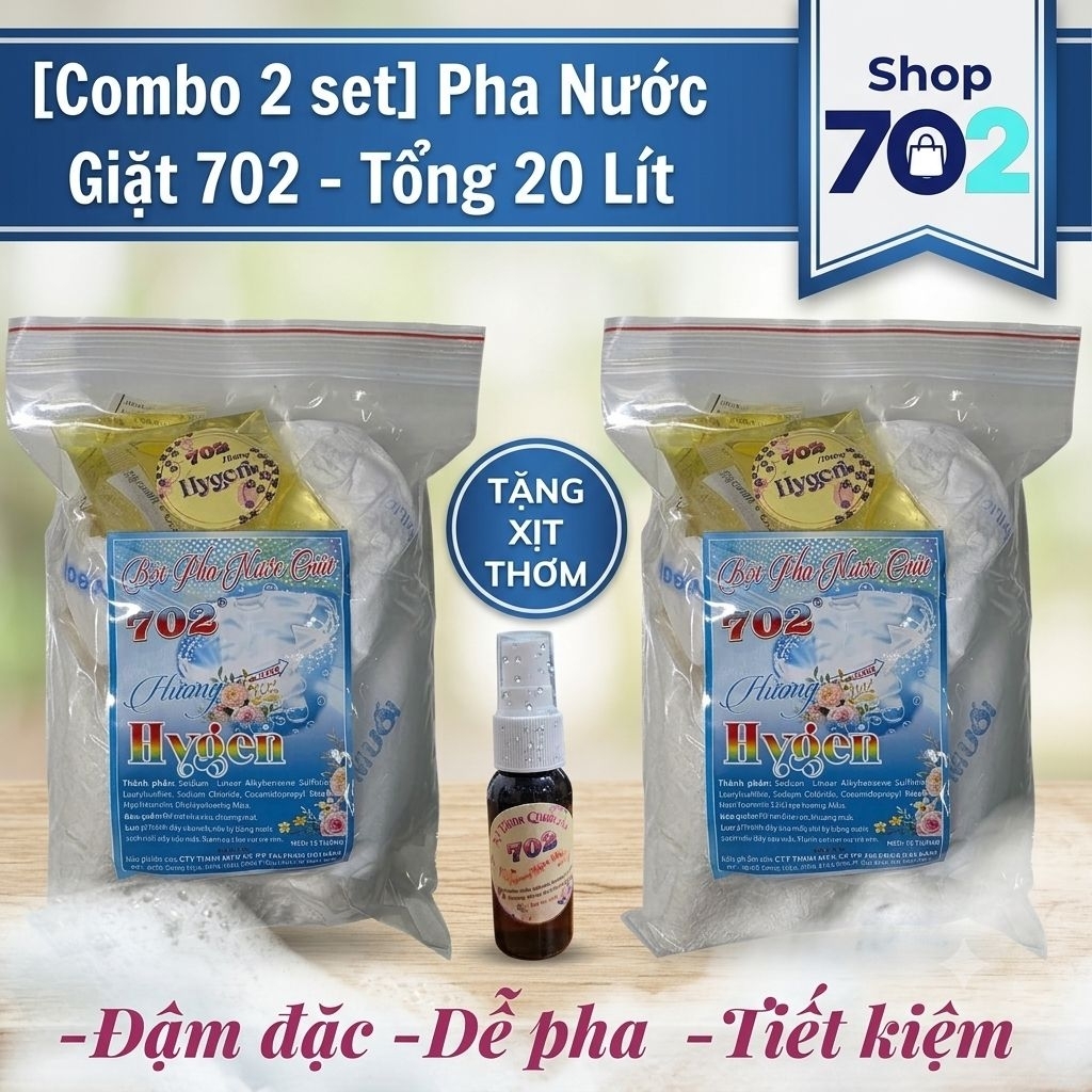 Combo 2 Kit Nước Giặt Tự Pha 10 lít ( Tổng 20 Lít), Đậm Đặc, Tiết Kiệm.