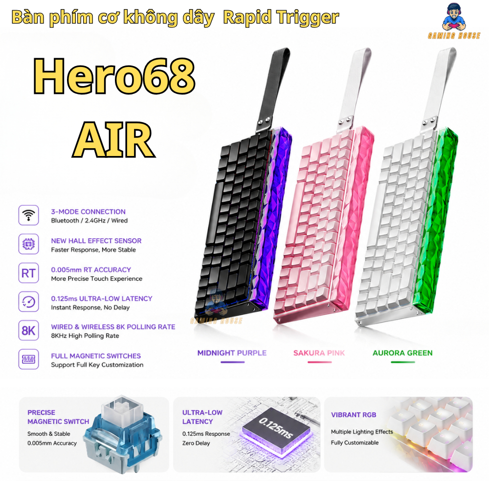 Bàn phím cơ AULA Hero68 Air