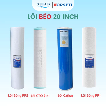Lõi Lọc Dùng Cho Cốc Lọc BÉO 20 Inch - Lõi Bông/ Lõi CTO/ Lõi Cation/ Lõi PVDF - Hàng Chuẩn Loại 1