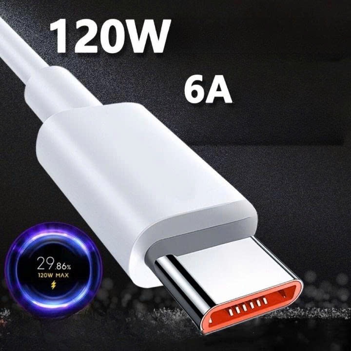 Cáp sạc 6A USB-C 2m, Hiển Thị Max và Phần Trăm Pin, Sạc Siêu Nhanh Máy Xiaomi và Redmi