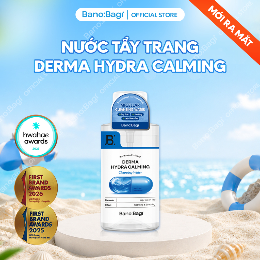 Nước tẩy trang Bano:Bagi Derma Hydra Calming Cleansing Water 500ML