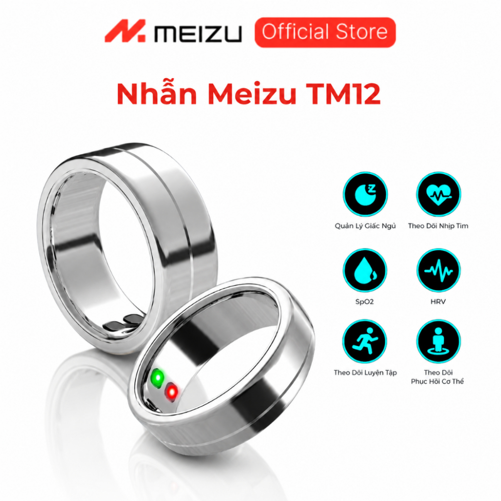Nhẫn Thông Minh Meizu TM12 | Hỗ Trợ Theo Dõi Giấc Ngủ, Sức Khoẻ, Vận Động, Đo Nhịp Tim | Chống Nước IP68 | Chính Hãng | BigBuy360 - bigbuy360.vn