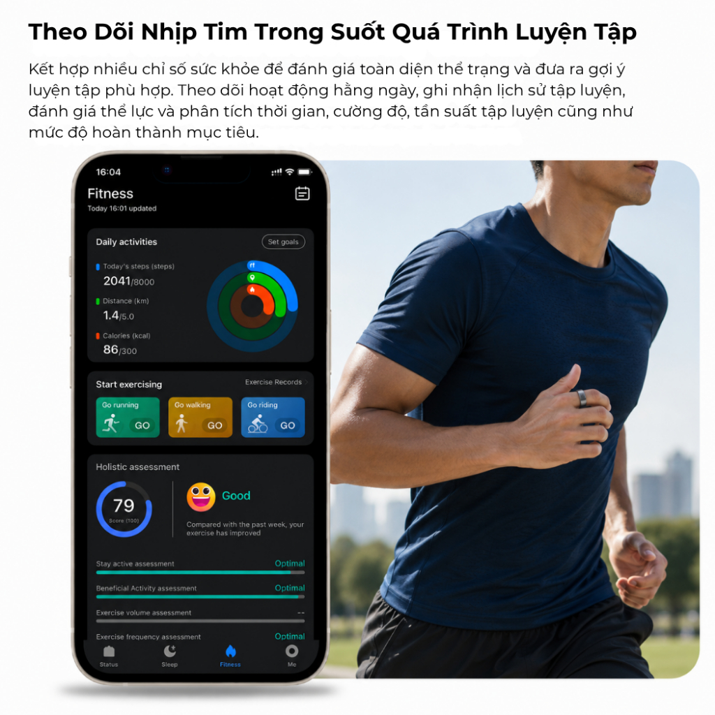 Nhẫn Thông Minh Meizu TM12 | Hỗ Trợ Theo Dõi Giấc Ngủ, Sức Khoẻ, Vận Động, Đo Nhịp Tim | Chống Nước IP68 | Chính Hãng | BigBuy360 - bigbuy360.vn