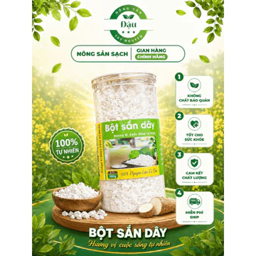Bột Sắn Dây Ta Nguyên Chất 100% Tây Nguyên (Gói 500g) -Bột Sắn Dây Sạch Mát Gan, Thanh Nhiệt, Đẹp Da