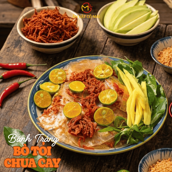 Bánh Tráng Bò Tỏi Chua Cay - Túi 250Gr và 500Gr - Ăn Vặt Cô Mai - Snack