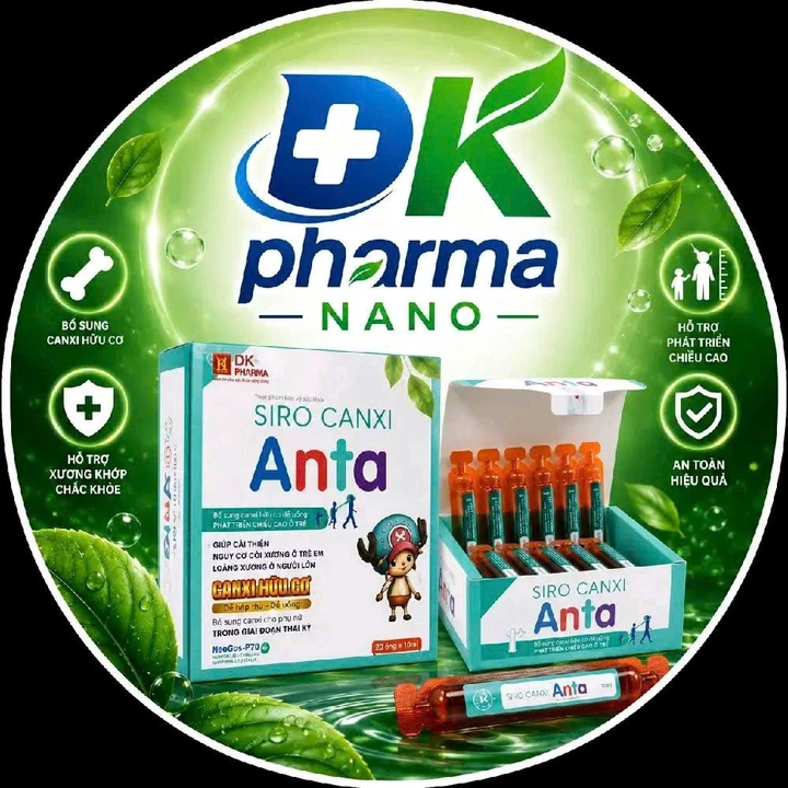 DK Siro Canxi Antakids Phát Triển Chiều Cao Cho Bé,hộp 20 ống, giúp bổ xung canxi vitamin D2 K2 Cho xương