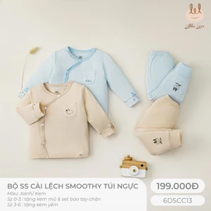 Bộ cài lệch smoothy túi ngực Lil Little Love [ Siêu Mềm, Mát, Mịn Co Dãn Và Thấm Hút Mồ Hôi Tốt] Size 6M - 4Y (6DSCC13)