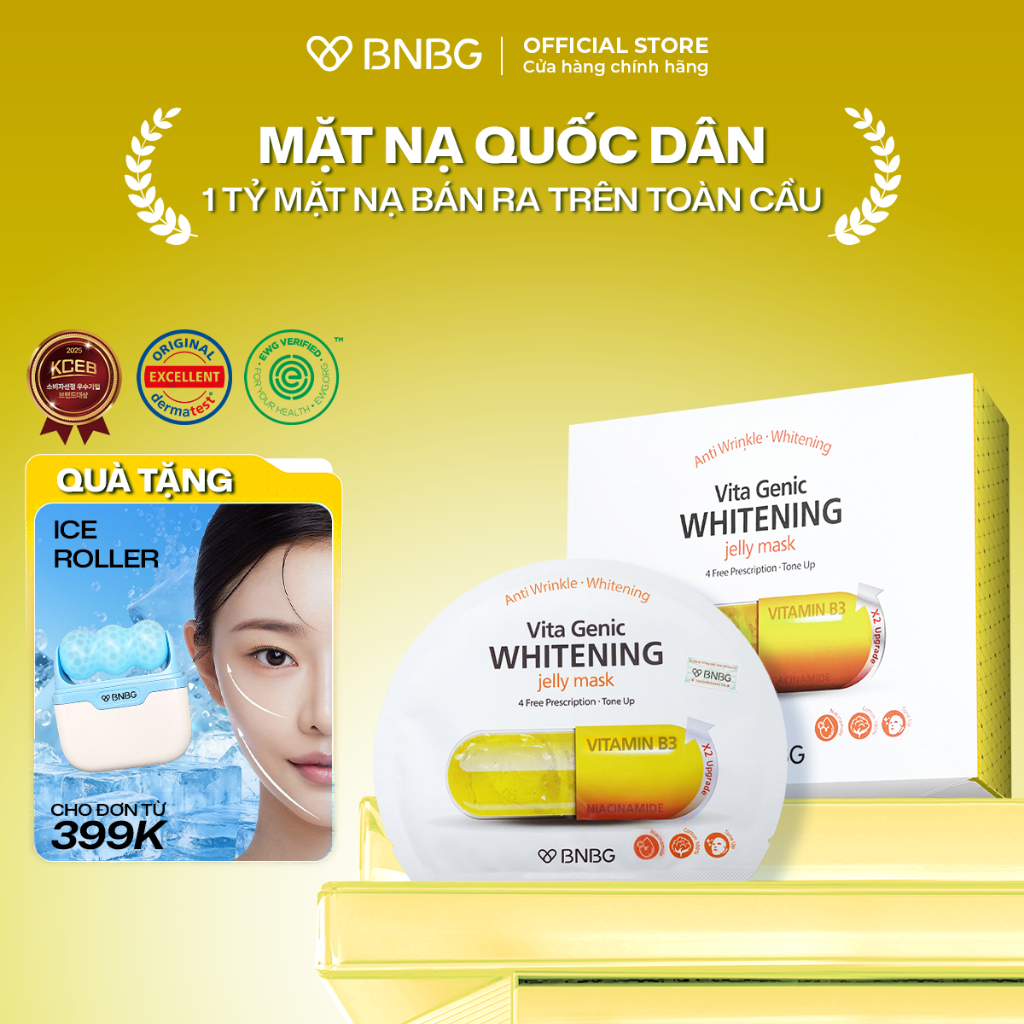 Combo 10 Mặt Nạ BNBG Hỗ Trợ Dưỡng Trắng, Làm Sáng Da BNBG Vita Genic Whitening Jelly Mask 30mlx10