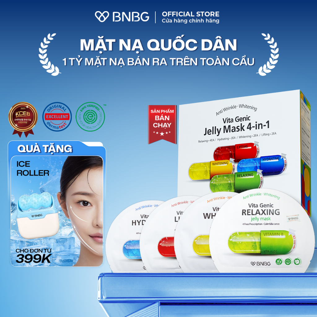 Combo 10 Mặt Nạ BNBG Mix Hỗ Trợ Phục Hồi Da BNBG Vita Genic Jelly Mask 30mlx10