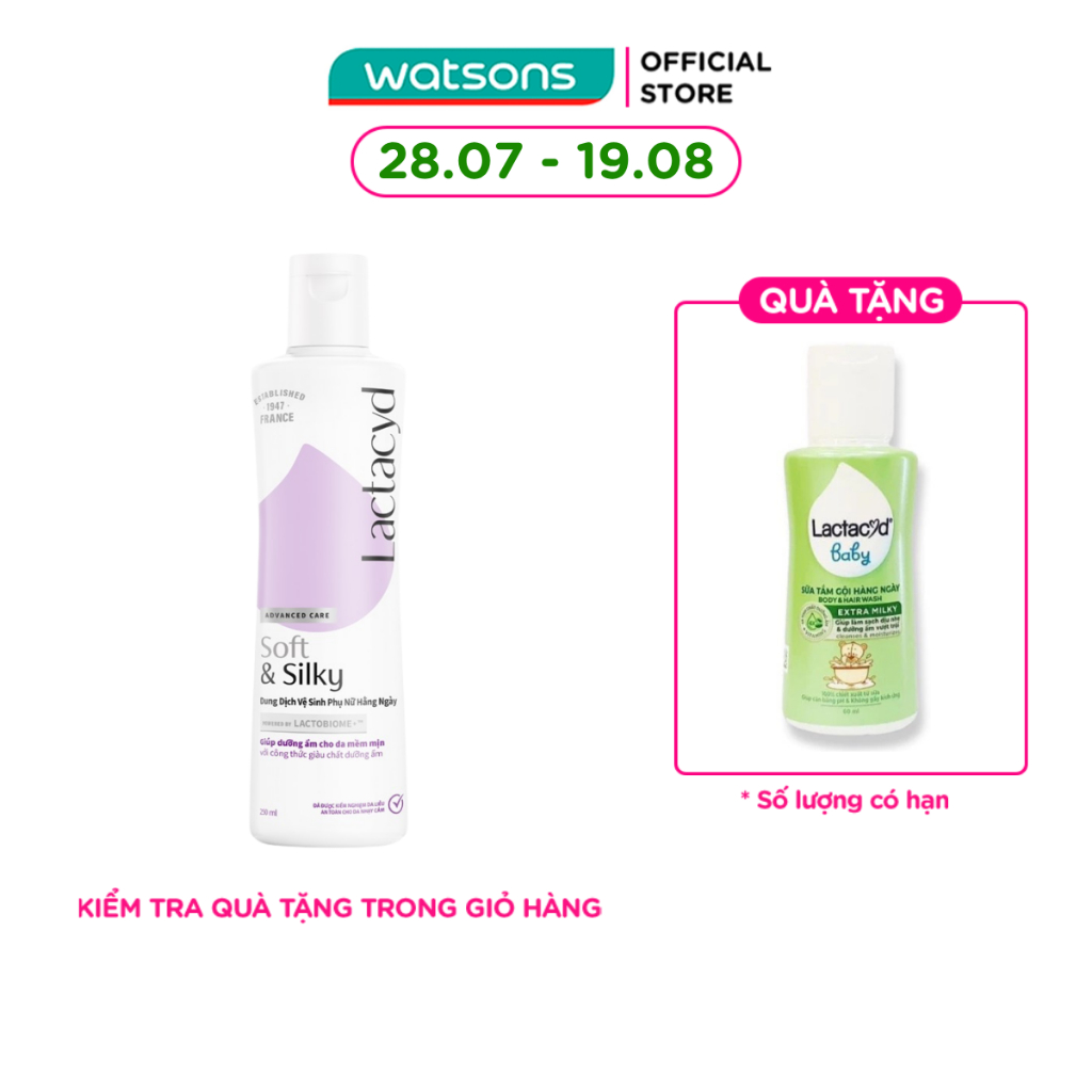 Dung Dịch Vệ Sinh Phụ Nữ Lactacyd Soft And Silky 250ml