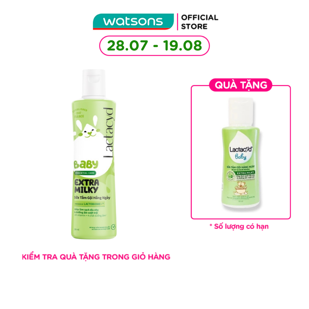 Sữa Tắm Gội Trẻ Em Milky Lactacyd 250Ml