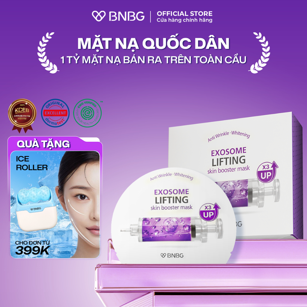 Combo 10 Mặt Nạ BNBG Tinh Chất Tăng Cường EXOSOME Hỗ Trợ Nâng Cơ, Trẻ Hóa Da 30mlx10 (Skin)