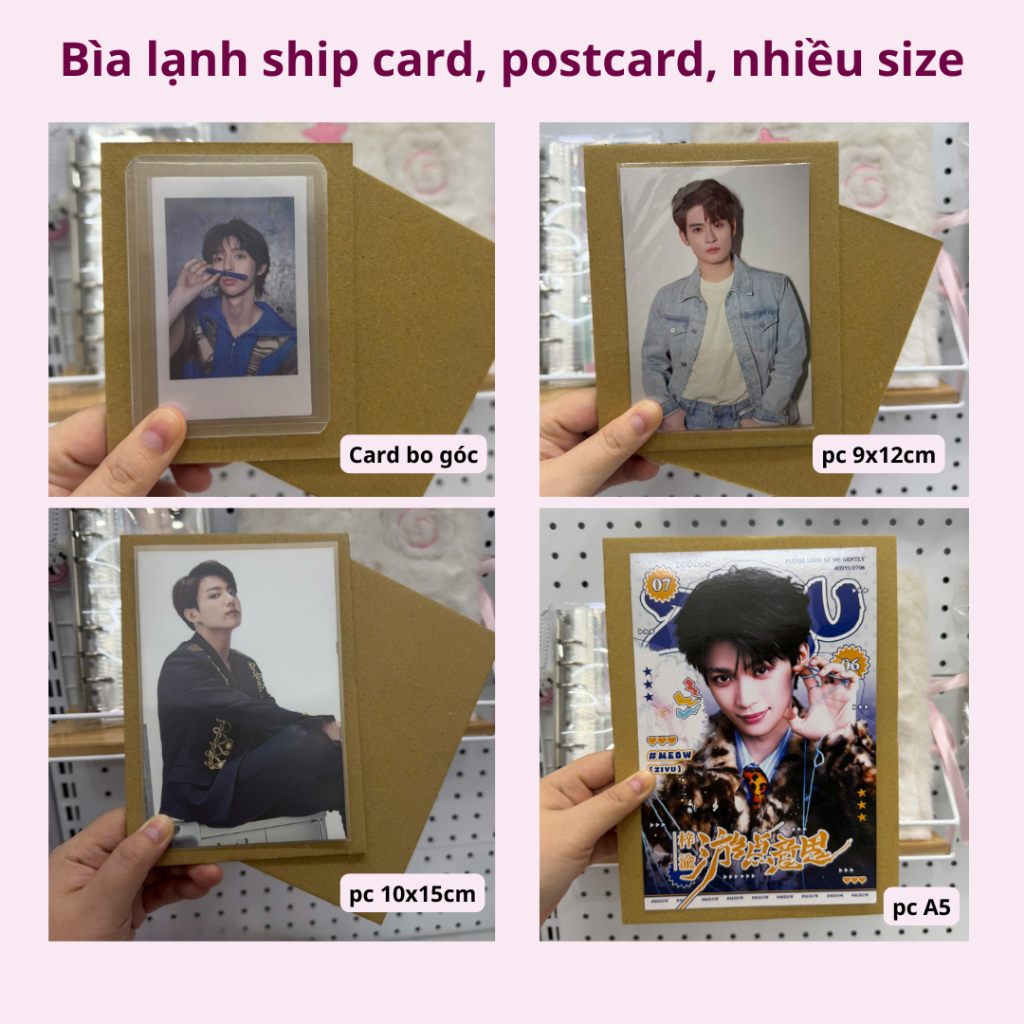 Bìa Carton Cứng Chất Lượng Cao – Bìa lạnh ship card bo góc, pc, postcard, poster…