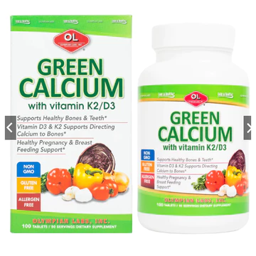 Viên Uống Bổ Sung Canxi D3 K2 Olympian Labs Green Calcium (100 Viên) Bổ Sung Canxi Hữu Cơ