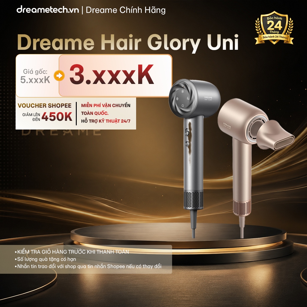 Máy Sấy Tóc Ion Âm Dreame Hair Glory Uni | Hỗ Trợ Hấp Thụ Tinh