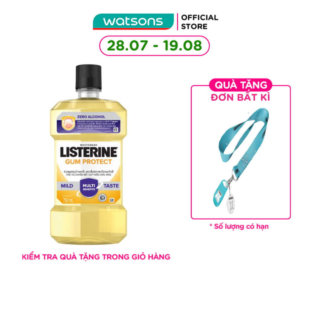 Nước Súc Miệng Listerine Gum Care Giúp Nướu Chắc Khỏe Vị Gừng Thảo Mộc 750ml