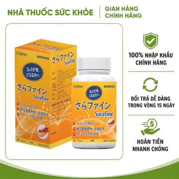 (Nhập chính hãng - Đủ VAT) Viên uống hỗ trợ giảm mỡ máu Sarafine Fujina Nhật Bản - Hộp 80 viên