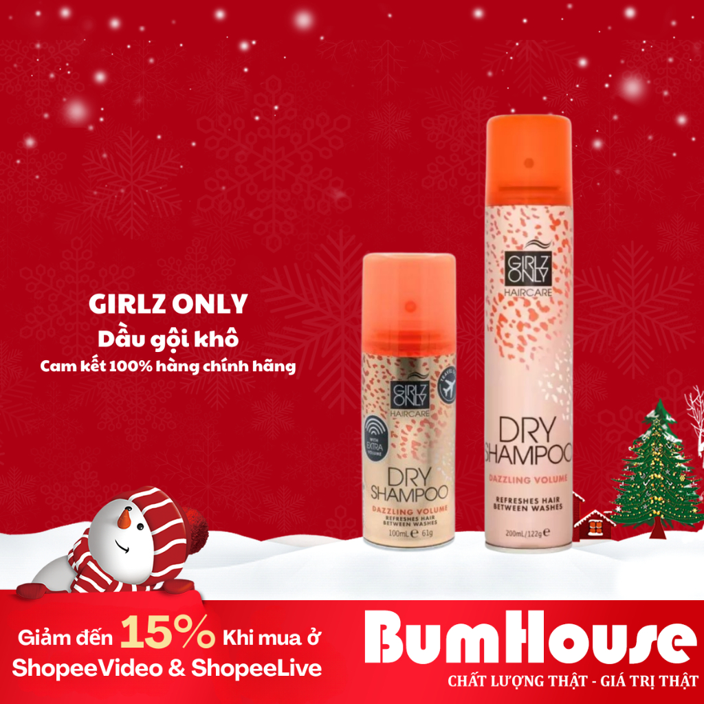 Dầu Gội Khô Girlz Only Dazzling Volume hỗ trợ  bồng bềnh tóc 100ml/ 200ml - màu cam