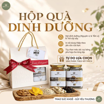 Hộp Quà NUTSHEALTH Tự Chọn Sản Phẩm (2 Hũ Hạt Dinh Dưỡng & Trái Cây Sấy) – Quà Tặng Sức Khỏe Ý Nghĩa, Phù hợp nhiều dịp