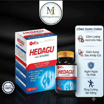 Viên Gout HEDAGU - Viên uống cải thiện Gout. hỗ trợ giảm lượng acid uric, giúp giảm sưng đau do Gout, hộp 30 viên