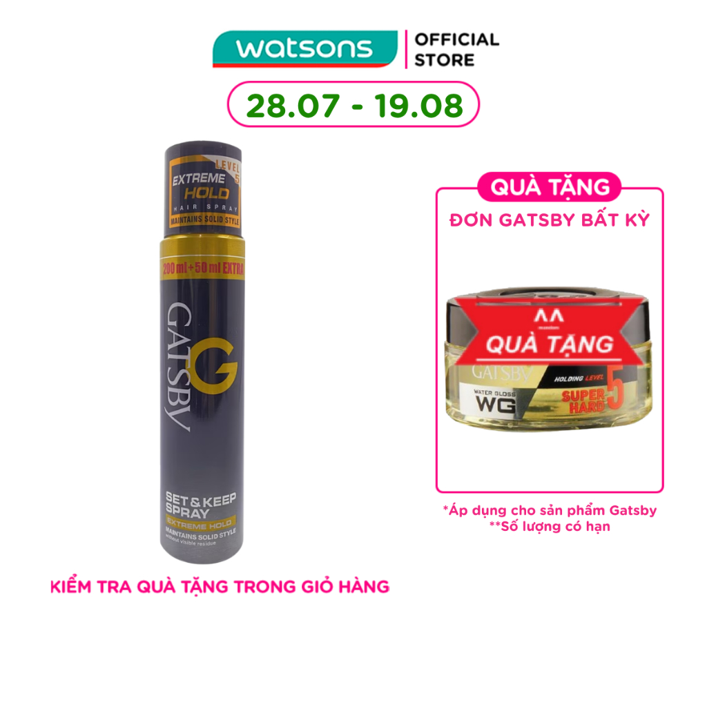 Keo Xịt Tóc Gatsby XH Tối Ưu 250ml