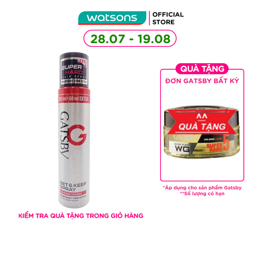 Keo Xịt Tóc Gatsby Siêu Cứng 250ml