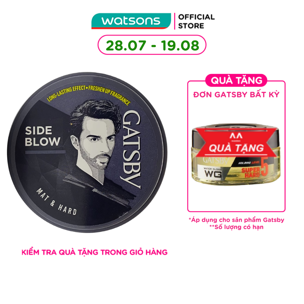 Wax Tóc Gatsby Mat & Hard_Đen 75g