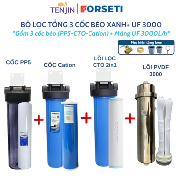 Bộ Lọc Tổng Đầu Nguồn – 3 Cốc Lọc Thô + Lõi UF 3000L/H – Lọc Nước Sinh Hoạt Gia Đình, Xử lý nước đầu nguồn