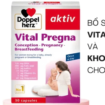 Doppelherz Vital Pregna (Hộp 30 viên) Viên uống vitamin bầu ,bổ sung vitamin và khoáng chất cho bà bầu